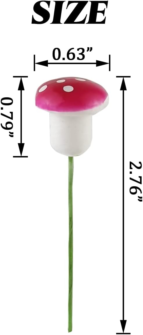 NSBELL 160PCS Fairy Garden Mushroom Mini Tiny Foam Mushroom Miniature Colorful Mushroom Artificial Fairy Garden Ornament for Flower Pot Micro Landscape Decoration