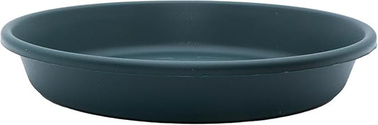 The HC Companies 16 Inch Round Plastic Classic Plant Saucer - Indoor Outdoor Plant Trays for Pots - 16"x16"x3" Evergreen