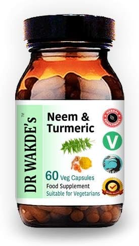 DR WAKDE'S Neem & Turmeric Capsules 60 Veg 100% Herbal