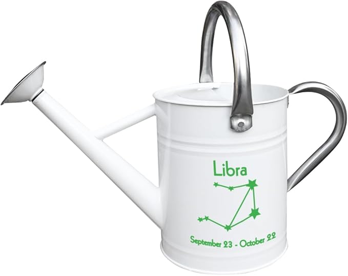 Metal Watering Can for Outdoor and Indoor Plants, Watering Can Decor, 1 Gallon (Libra)
