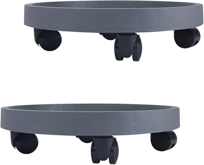 WanderingDonkey 14 Inch Potted Flower Mover Dolly with Casters Round Coaster for Indoor Outdoor, Heavy Duty Plant Caddie with Wheels,Rolling Plant Stand Pot Trolley,Wheeled Planter Saucer Tray 2 Pack