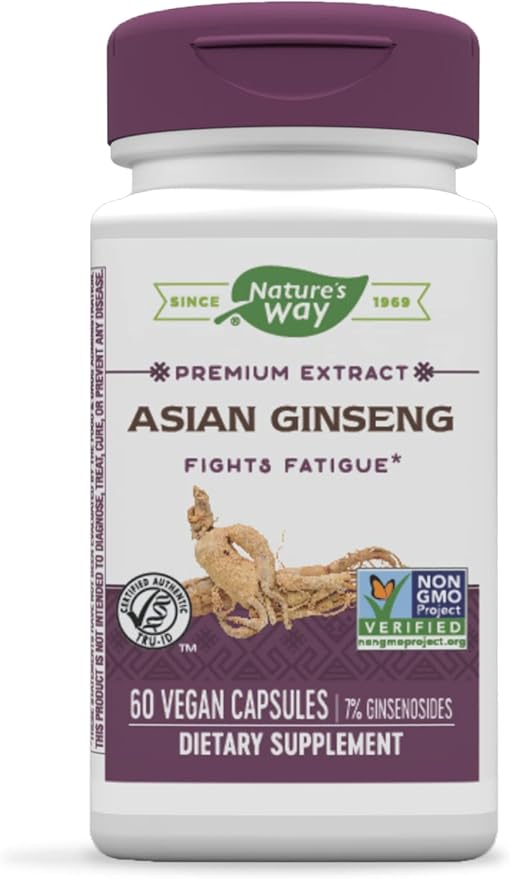 Nature's Way, Premium Herbal Asian Ginseng, 60 Capsules
