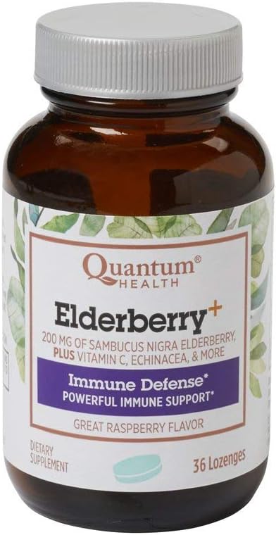 Quantum Health Elderberry+ Lozenges|Raspberry|Provides Powerful Immune C|36 Count