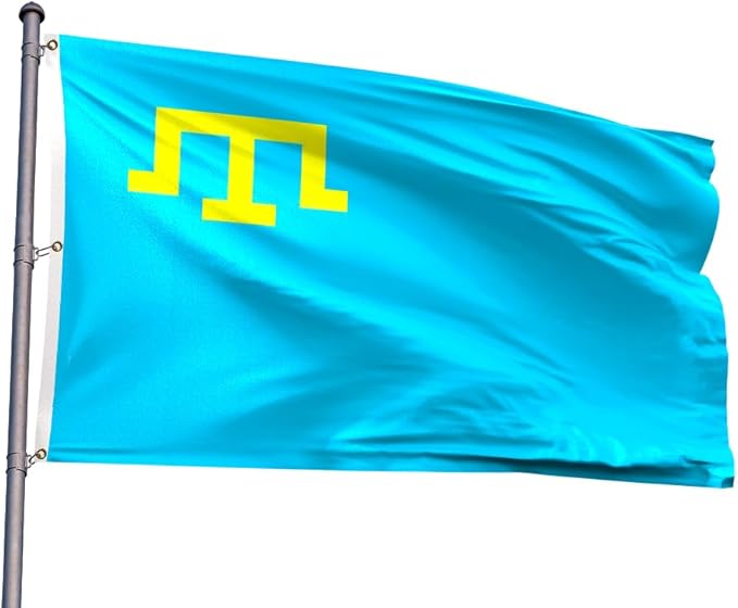 Crimea Tatar Extra Large Flag 8x12FT Giant Crimean Tatars Polyester Banner With 3 Grommets Fade Resistant Vivid Color For Patriotic Festival Events Party Decoration (Crimean Tatars, 8x12FT)