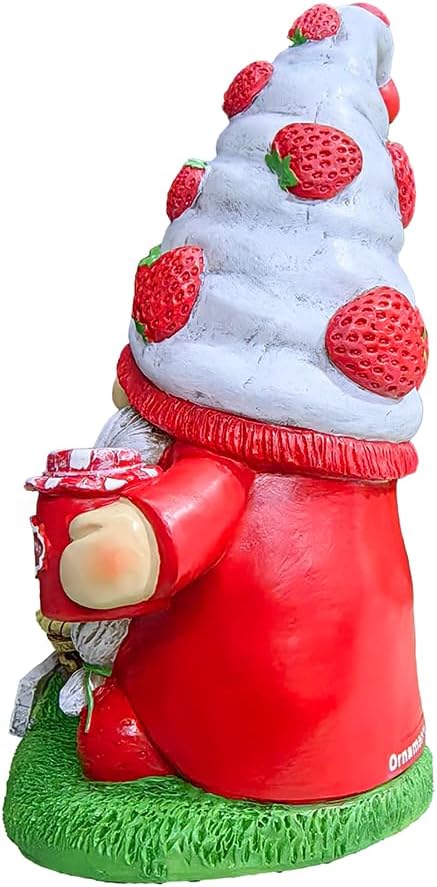Spring & Summer-Themed Garden Statues – Adorable Outdoor Decor for Lawn, Patio & Porch (Charming Homestead Strawberry Gnome Garden Statue, 9.5" Farmhouse Style Unique Fruit Home Decor)