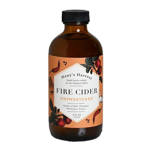 Hany's Harvest Unsweetened Fire Cider – 8 fl oz Glass Bottle | All-Natural, Small-Batch, Handcrafted, Non-GMO, Gluten-Free, Immune & Digestive Support