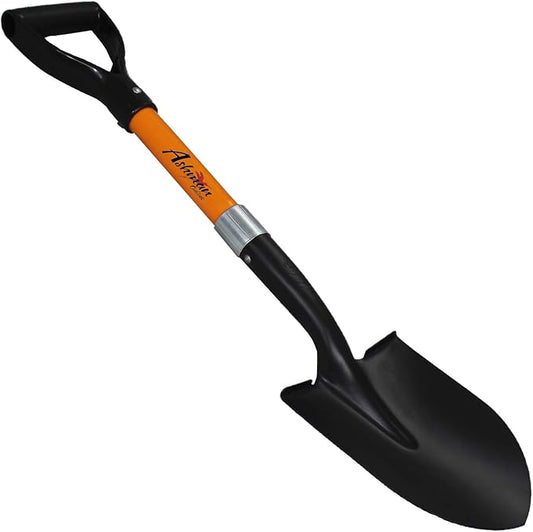 Ashman Short Handle Digging Shovel (1 Pack) Kids Beach Shovel, Shovel for Digging 27-inch with Sturdy Blade, Small Garden Shovel, Kids Snow Shovel, Shovels for Gardening with D- Handle Gardening Tools