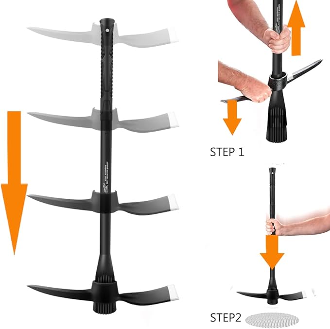 glorousamc Forged Adze Pick, Weeding Mattock Hoe Pick Mattock with Fiberglass Handle, Garden Pick, Great for Loosening Soil, Archaeological Projects (5LB-with 36" Fiberglass Handle)