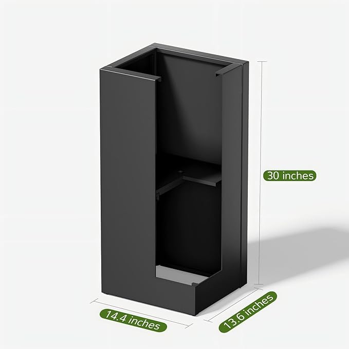 Stoog 30" Tall Planters for Outdoor Plants, All-Weather Metal Planter Boxes Set of 4, with Removable Insert Shelf, Modern Design, Indoor/Outdoor Use, Black