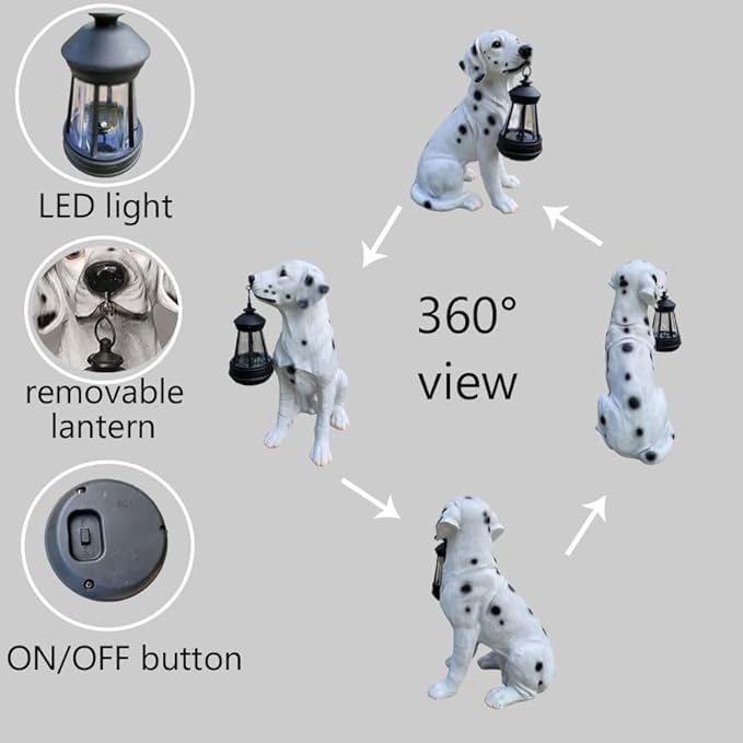 Garden Statues Dog Solar Hanging Light, Courtyard Resin Simulated Handicraft Dog Statue Ornament, Garden Yard Entrance Decoration.