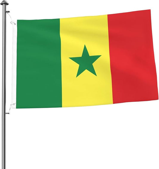 Senegal Senegalese Flag Garden Yard House 2x3 ft Flags Double Sided Print Banner Indoor Outdoor Party Home Decorations for Boat Dorm House Balcony