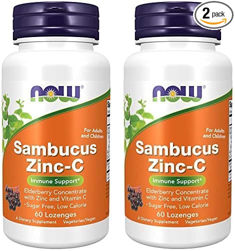 NOW Supplements, Sambucus Zinc-C with Elderberry 60 Lozenges 2)