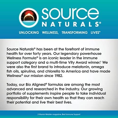 Source Naturals Wellness Formula Bio-Aligned Vitamins & Herbal Defense for Advanced Immune Support* - Dietary Supplement & Immunity Booster - 120 Capsules