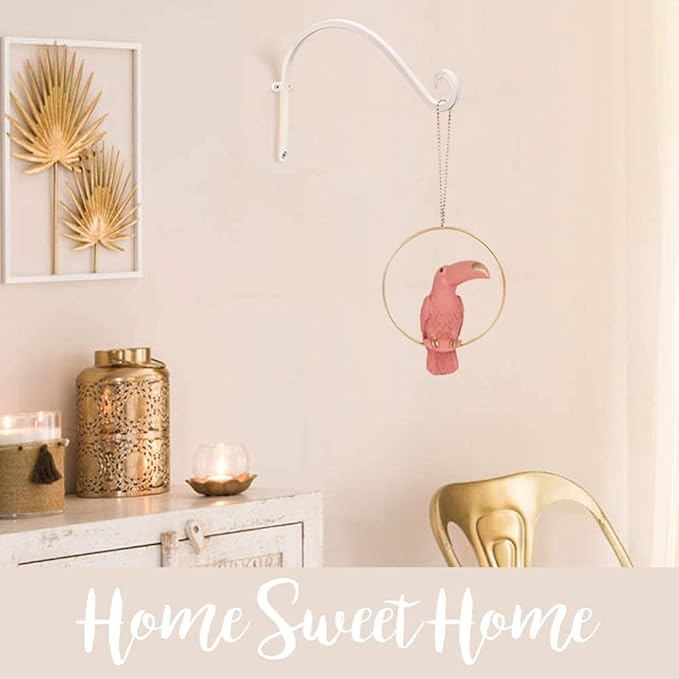 AJART White Plant Hanger Outdoor: 12-Inch Plant Hooks for Wall Indoor - Rust-Resistant Plant Bracket Hook for Hanging Flower Baskets