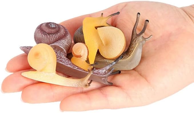 7 Pcs Snail Figurine Miniature Snail Model Realistic Animal Figurines Fairy Garden Micro Landscape Decor
