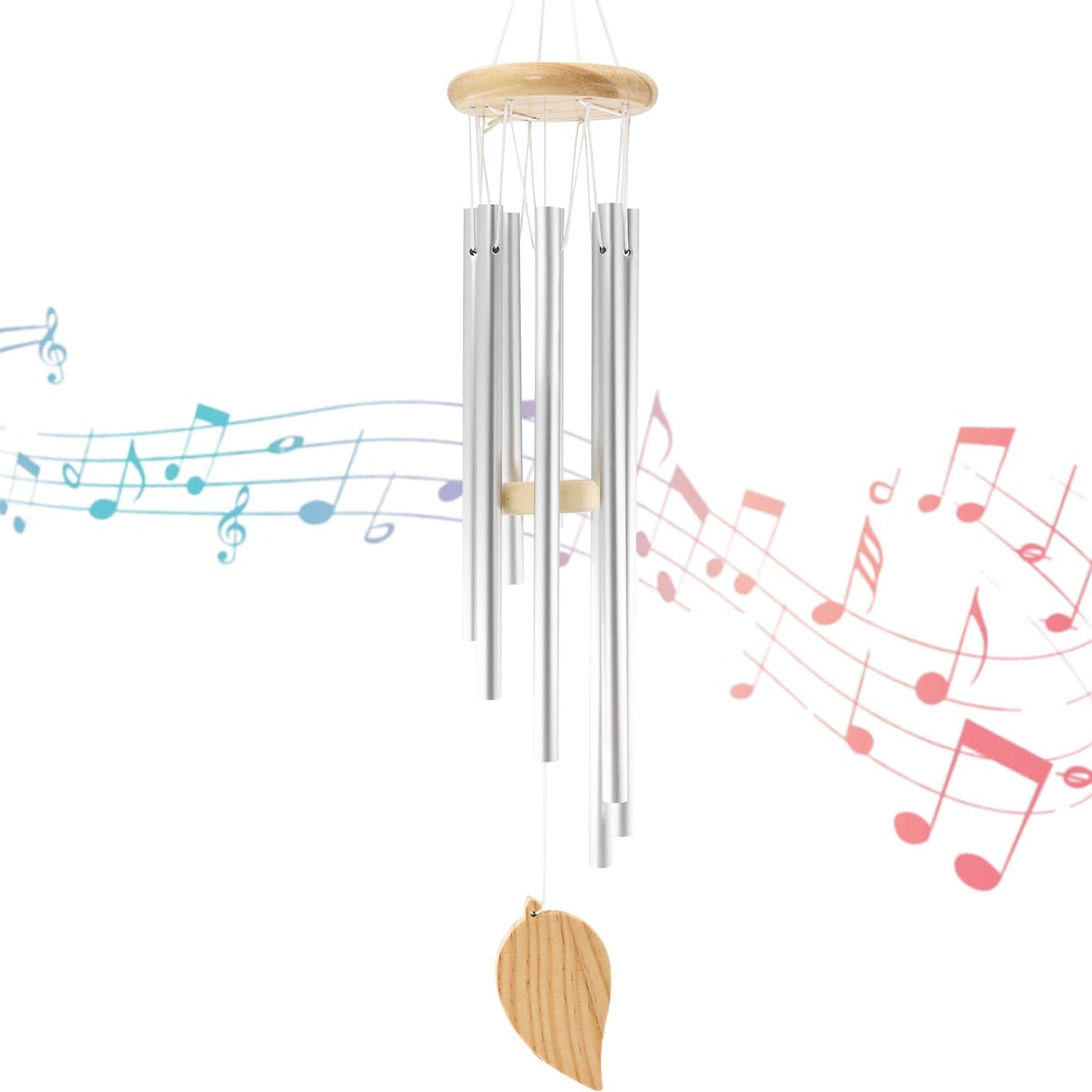 Wind Chimes for Outside Windchimes Outdoors Clearance Outdoor Wind Chimes Zen Garden House Decor Outdoors Garden Decor Sympathy Souvenir for Loss of Loved One (Silvery)