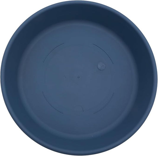 The HC Companies 6 Inch Round Plastic Classic Plant Saucer - Indoor Outdoor Plant Trays for Pots - 6.75"x6.75"x1.13" Slate Blue