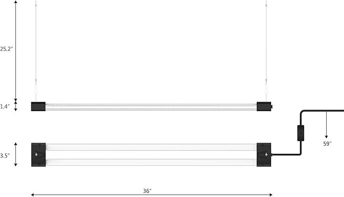 DYMOND Boostgro LED Seed Starter Grow Light 3FT Full Spectrum Linkable 5000k Daylight + 660nm Red + 450nm Blue Indoor Plant Lighting Fixture