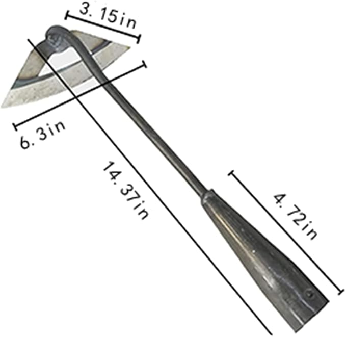 Garden Tools Hollow Hoe, All-Steel Hardened Hollow Hoe, Sharp Garden Edger Weeder, Durable Gardening Hoe Hand Tool Weed Puller Accessories for Backyard Weeding, Soil Loosening, Farm Planting (Long)