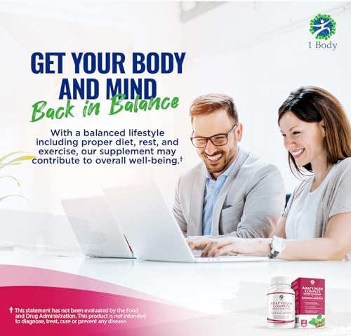 1 Body Ashwagandha Complex Supplement 180 Vegan