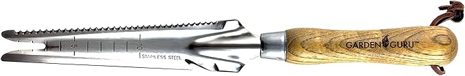 Garden Guru Hand Weeder Trowel with Ergonomic Handle – Stainless Steel Weeding & Digging Knife – Rust Resistant - Perfect for Weeding, Transplanting, Digging, Pruning, Cutting