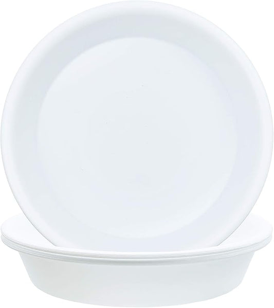 3 Pack Plant Saucer Heavy Duty Sturdy Drip Trays for Indoor and Outdoor (16 Inch, White)