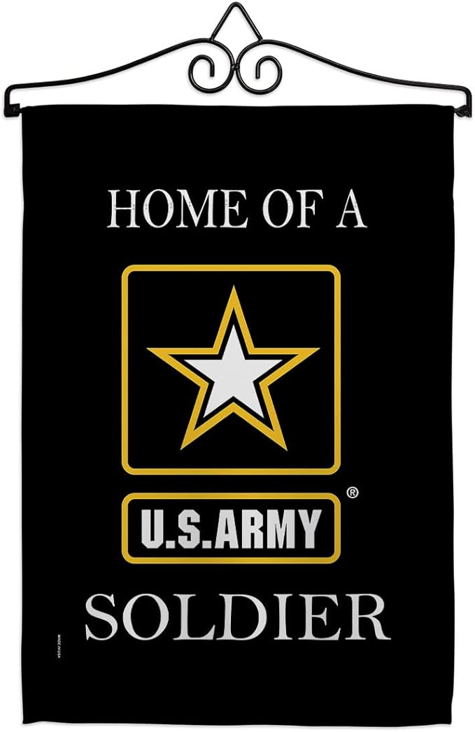Army Soldier Dorm Decor Banner Wall Art Flag Pole Patio Lawn Garden Room Decorations Indoor Outdoor Tapestry Yard Signs Armed Forces American Military Veteran Retire Official Made In USA