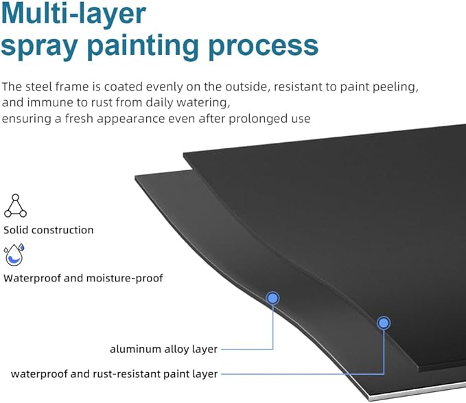 Sturdy 2-Tier Metal Plant Stand for Outdoor & Indoor, Decorative Planter Display Shelf Unit for Garden Patio Balcony Living Room