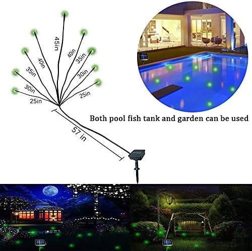 Solar Powered Firefly Lights,18 LED Fairy Automated Pulsating Firefly String Light Waterproof Garden Chasing Suitable for Swimming Pools, Fountain Fish Tanks, and Outdoor Decoration