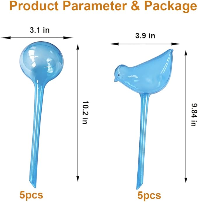 MOONSOUND Plant Self-Watering Bulbs, 10pcs Self Watering Planter Insert, Flower Automatic Watering Drip Irrigation Device, Indoor Outdoor Garden Self Waterer for Plant