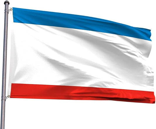Ukraine Crimea Flag 2x3FT Ukrainian Crimean Polyester Banner With 2 Grommets Fade Resistant Vivid Color For Patriotic Festival Events Party Decoration (Crimea UKR, 2x3FT)