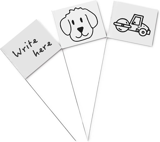 Zozen Marking Flags, White Color | 1000 Pcs/15x4x5 Inch, Yard Flags for Lawn & Irrigation & Landscape & Sprinkler & Survey & Dog Training.