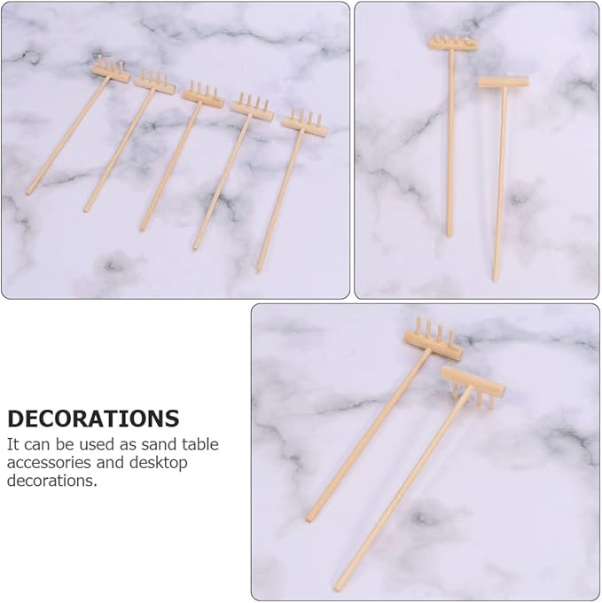 EXCEART 24 Pcs Mini Rake Miniature Rake Mini Sand Garden Rake Meditation Sand Zen Garden Tools Zen Sand Rake Mini Garden Rakes Garden Tools for Kids Sand Tray Child Bamboo Smooth Toolkit
