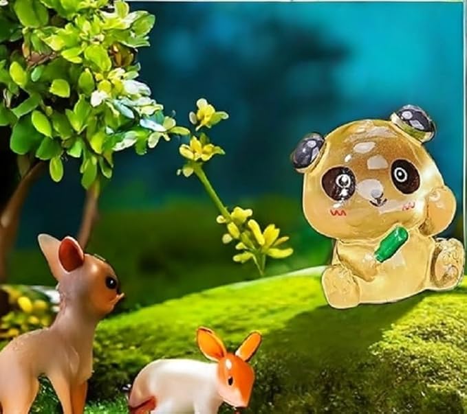 35 Pcs Mini Panda Figurines Luminous Miniature Cute Resin Animals Glow in The Dark Tiny Panda Landscape Decoration Resin Figures DIY Accessories Ornament Craft Party Cake Topper