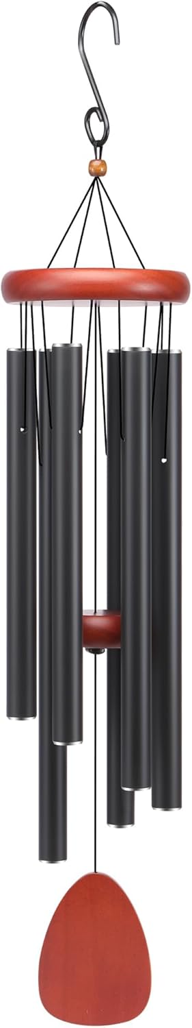 Classic Black Wind Chimes for Outside Soothing Melodic Wind Chime 37" to Create a Zen Atmosphere. Sympathy/Memorial Gift, Indoor Outdoor Garden Patio Decoration