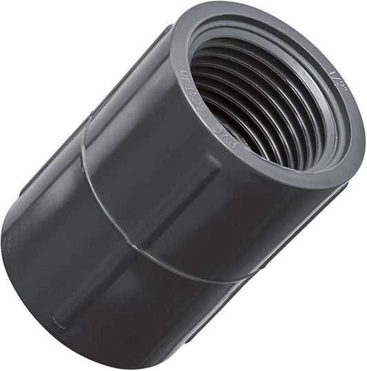 10 Pack - Orbit 1/2 Inch Female Thread PVC Coupling for Sprinkler Pipe 38413