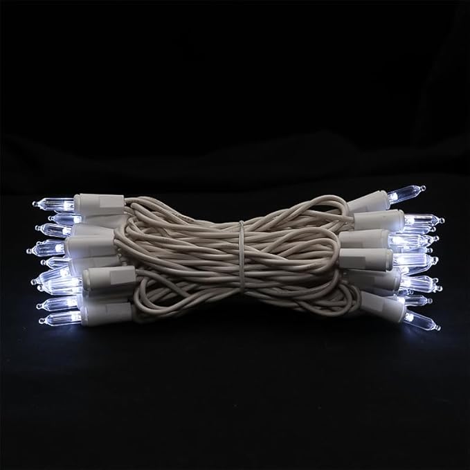 MULTI-SPARKING White Christmas LED Lights - 35 Count Cool White Christmas String Lights for Small Tree, Crafts, Holiday, Indoor/Outdoor Decorations, 11 Feet White Wire, UL Certified, Connectable