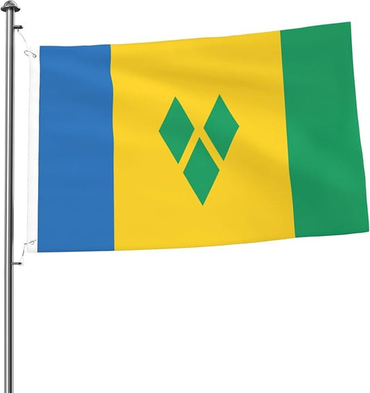 Saint Vincent and the Grenadines Flag Garden Yard House 2x3 ft Flags Double Sided Print Banner Indoor Outdoor Party Home Decorations for Boat Dorm House Balcony