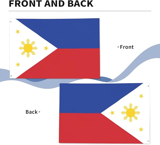 Philippines Philippinese Flag Garden Yard House 2x3 ft Flags Double Sided Print Banner Indoor Outdoor Party Home Decorations for Boat Dorm House Balcony