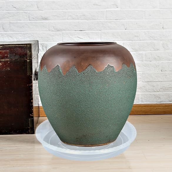 Plant Saucer 2 Pack of 8 inch, Clear Plastic Flower Plant Pot Saucer, Heavy Duty Plant Drip Trays Saucers for Indoor, Plant Water Tray for Planters