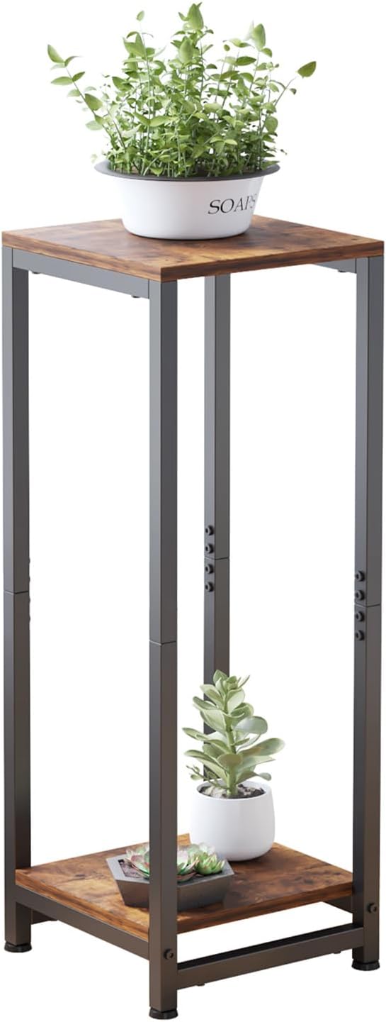 Tall Plant Stands Indoor ,2 Tier Pedestal Stand, Corner Plant Stands for Indoor Plants Multiple, Small Side Table for Indoor Plants, Tall Plant Table