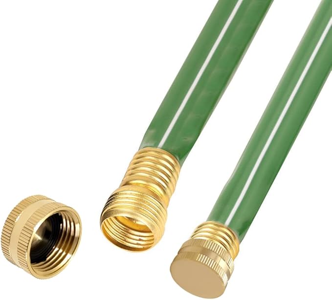 Hooshing 4PCS Brass Garden Hose End Caps 3/4" Female Garden Hose Caps with Washers