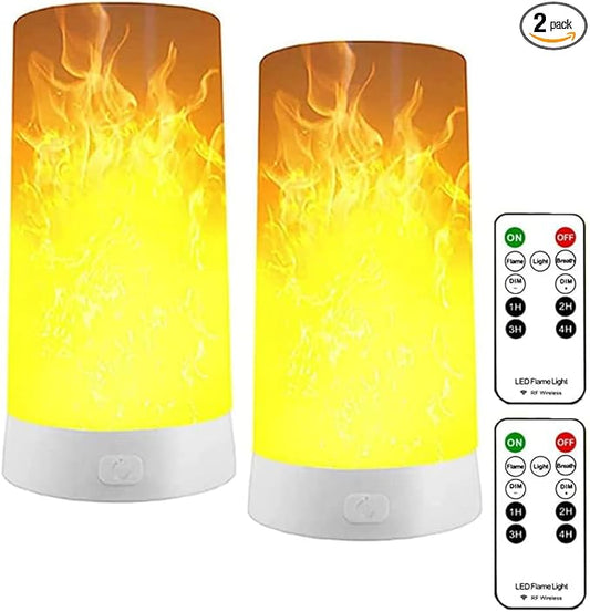 Led Flame Light,USB Rechargeable LED Fire Candles Outdoor Hanging Lamps with Remote for Home Party Halloween Christmas Decoration (Warm White)