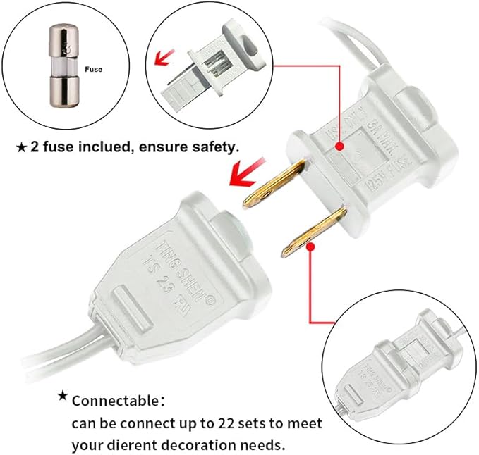 Pink Christmas LED Lights - 2 Pack 100 Count Pink Christmas String Lights for Tree, Bedroom, Wedding, Indoor/Outdoor Valentines Day Decorations, 2 Sets 33 Feet White Wire, UL Certified, Connectable