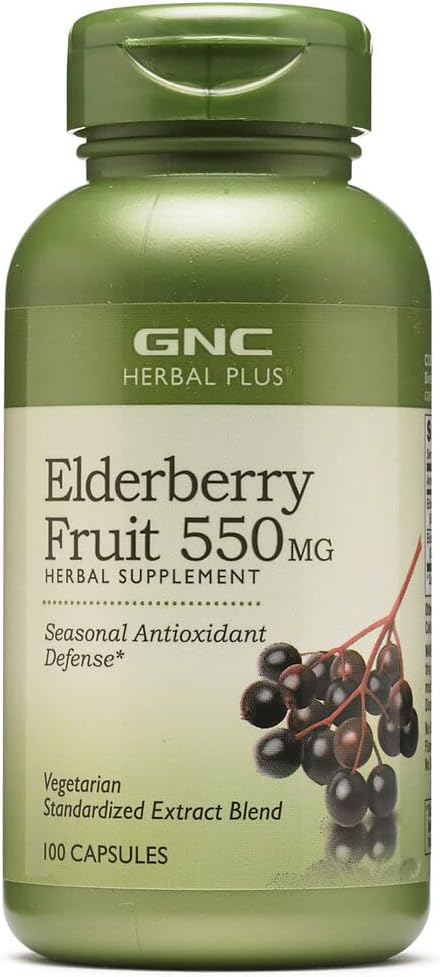 GNC Herbal Plus Elderberry Fruit 550mg, 100 ea