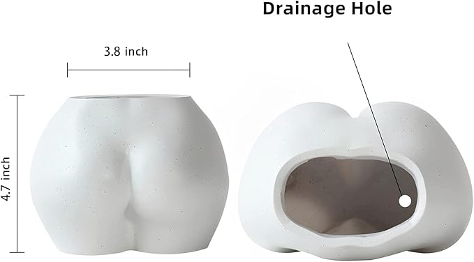 FROZZUR Lower Body Pot, Female Body Shaped Flower Planter with Drainage Holes, Resin Plant Pot, Sculpture Christmas Decor, Modern Boho Cute Chic Butt Planter for Indoor or Outdoor Plants