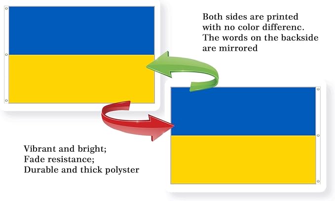 Ukraine Extra Large Flag 6x10FT Giant Ukrainian National Polyester Flag With 3 Grommets For Patriotic Ukrainian Themed Festival Events Party Decoration(Ukraine, 6x10FT)