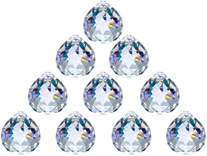 Crystal Ball Prism 40 mm/1.57 Inch Decorative Ball for Chandelier Window Suncatcher 10 Pack Rainbow Maker