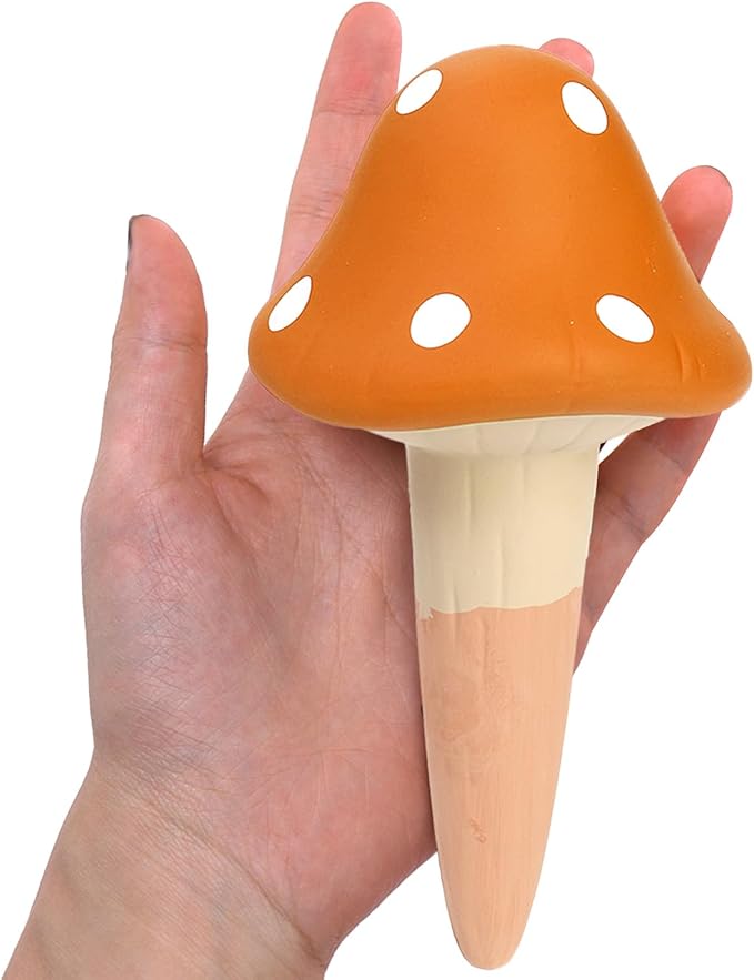 Peohud 8 Pack Self Watering Spikes Mushroom Shaped, Terracotta Plant Watering Globes, Cute Watering Device, Automatic Irrigation Spikes for Indoor Outdoor Potted Plants