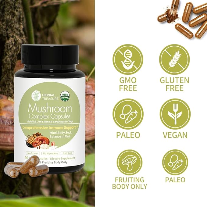 Herbal Treasure 4 in 1 Mushroom 90 Caps